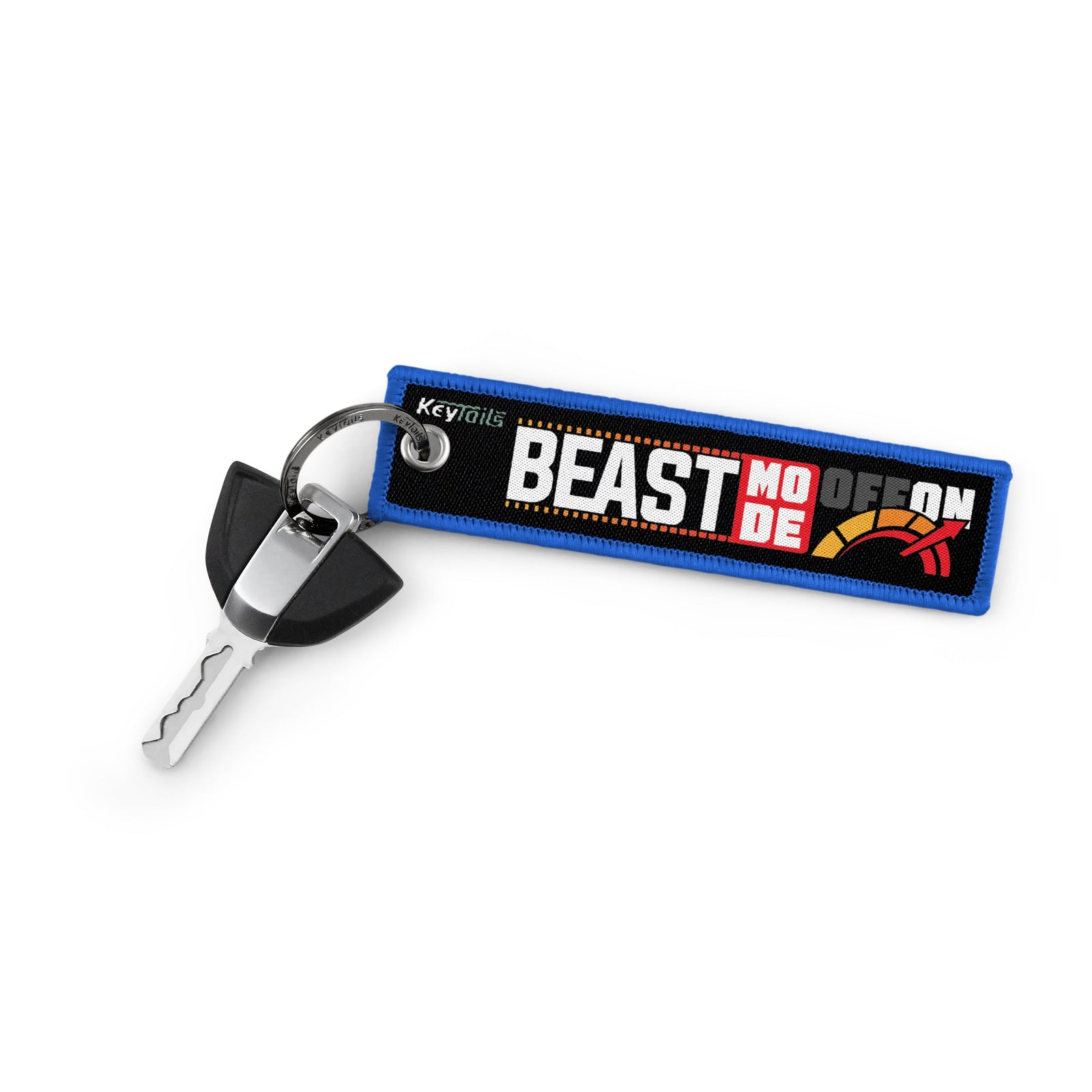 Beast Mode ON Keychain, Key Tag - Blue