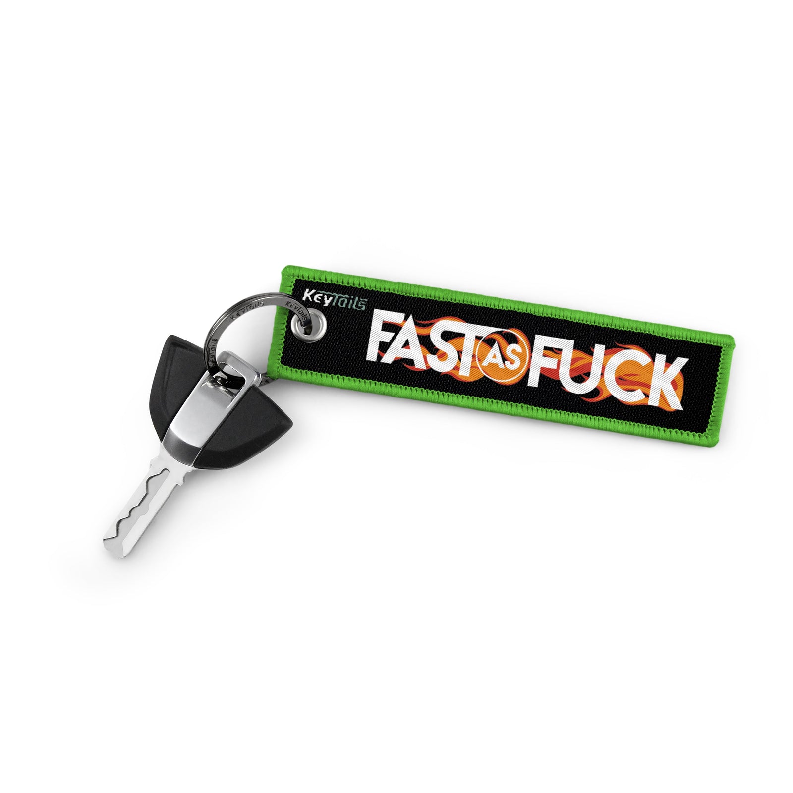 Fast As F#ck Keychain, Key Tag - Green