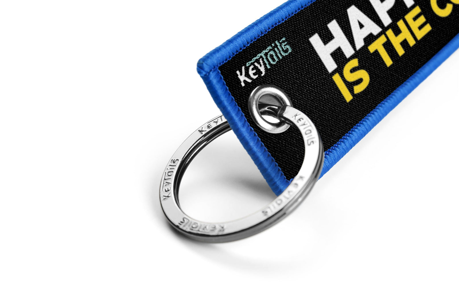 Happiness Is The Corner Keychain, Key Tag - Blue