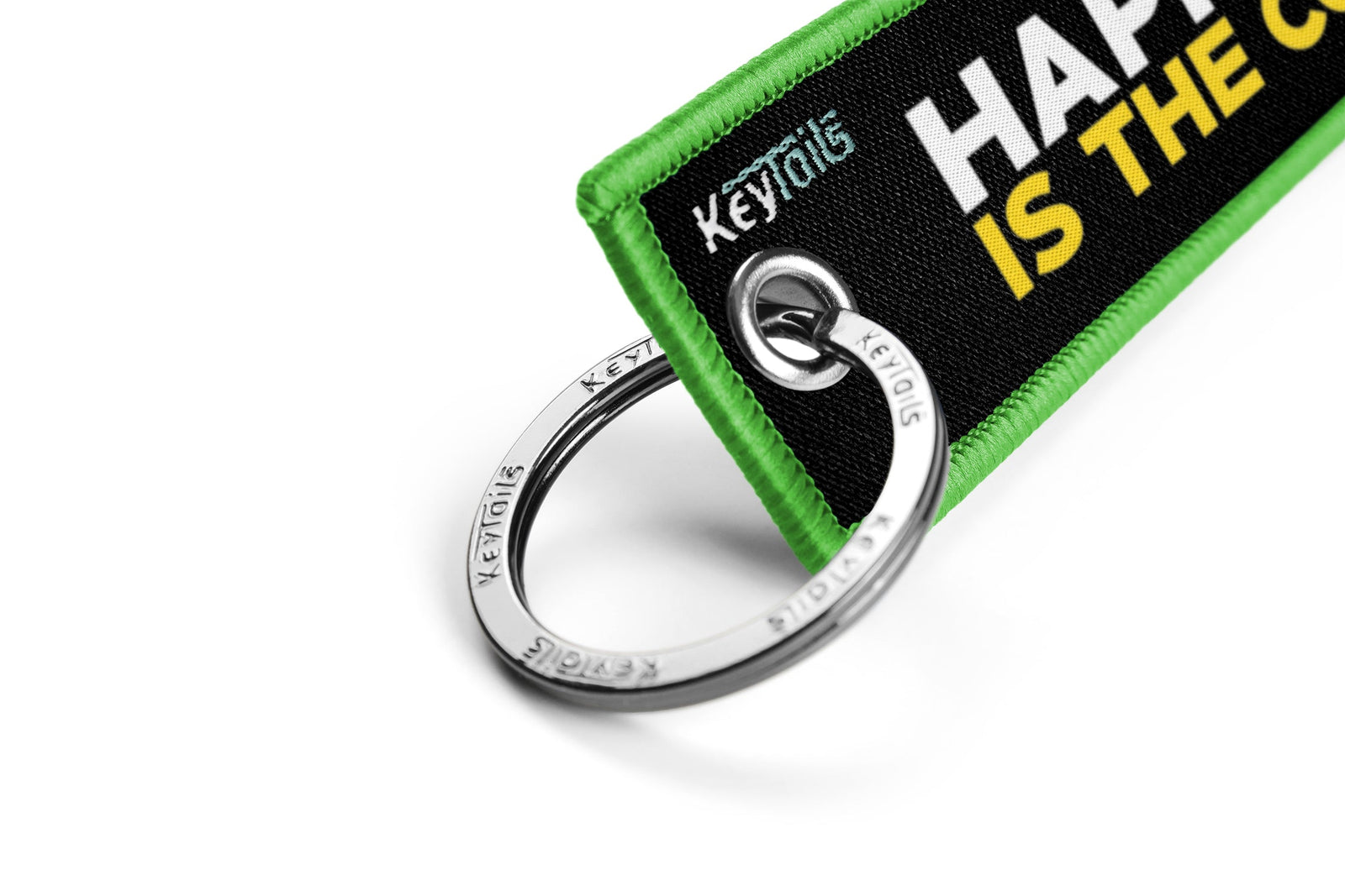 Happiness Is The Corner Keychain, Key Tag - Green