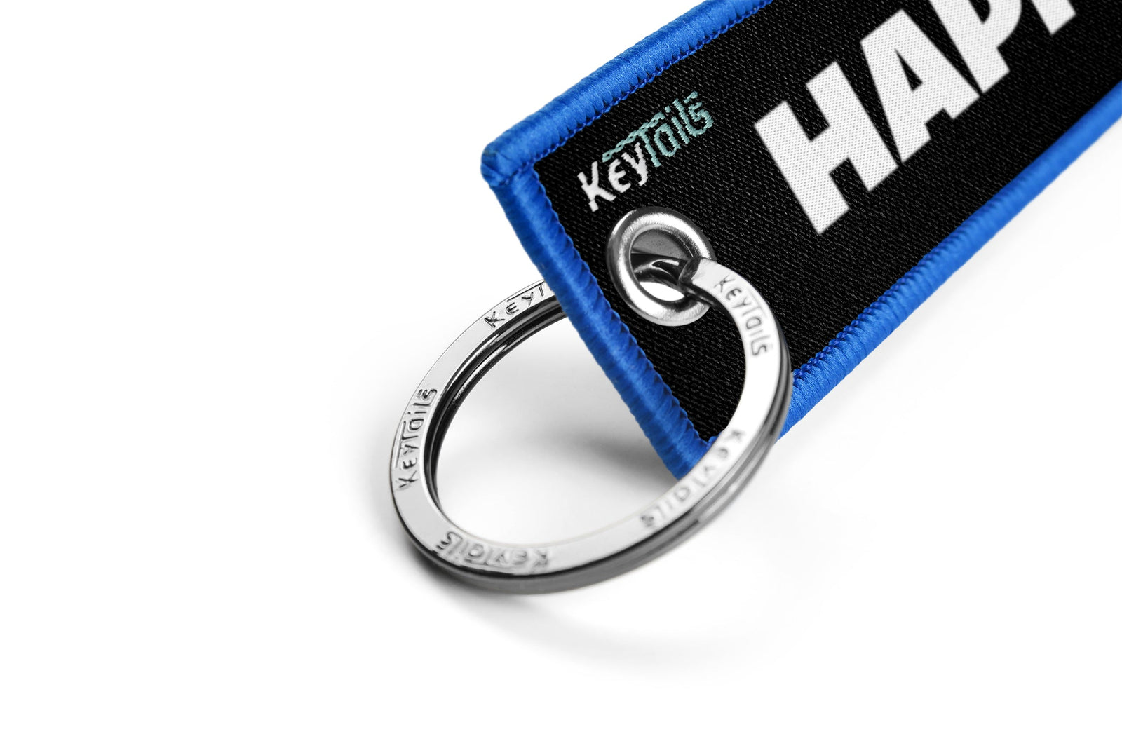 Key to Happiness Keychain, Key Tag - Blue