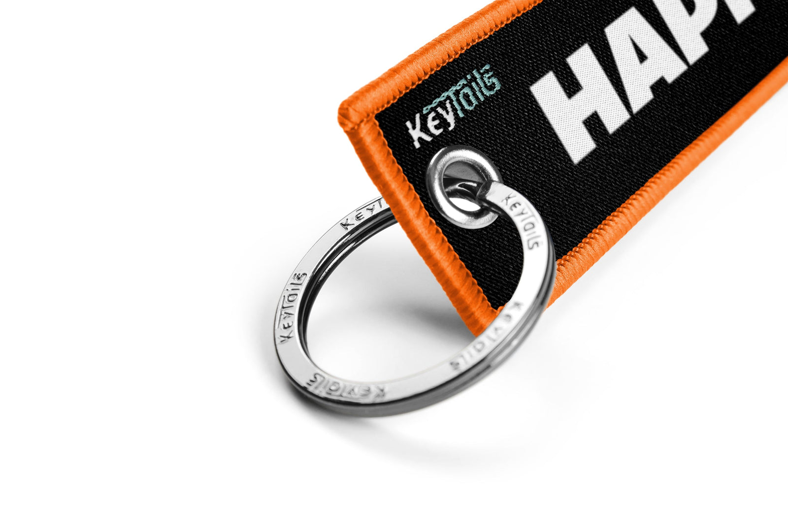 Key to Happiness Keychain, Key Tag - Orange