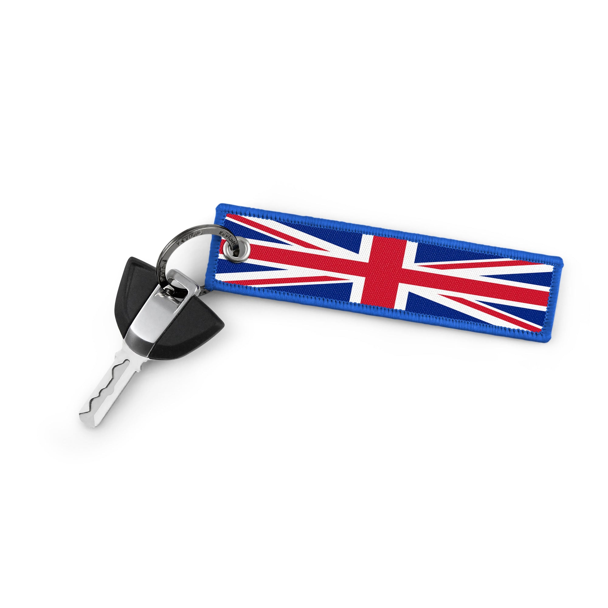 British Flag Keychain, Key Tag - Blue