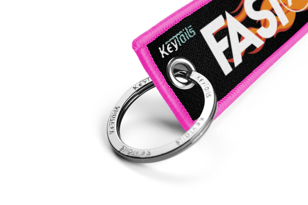 Fast As F#ck Keychain, Key Tag - Pink