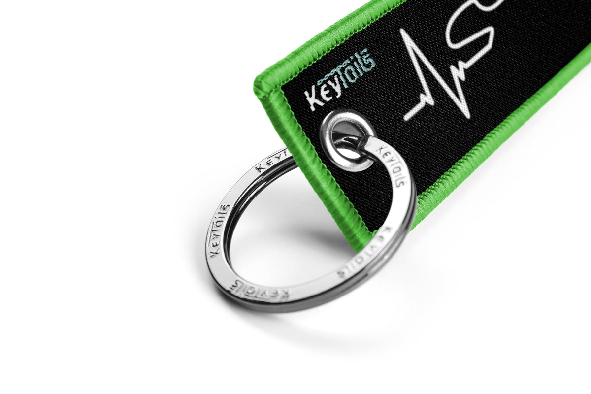 Moto Heartbeat Keychain, Key Tag - Custom - Café Racer