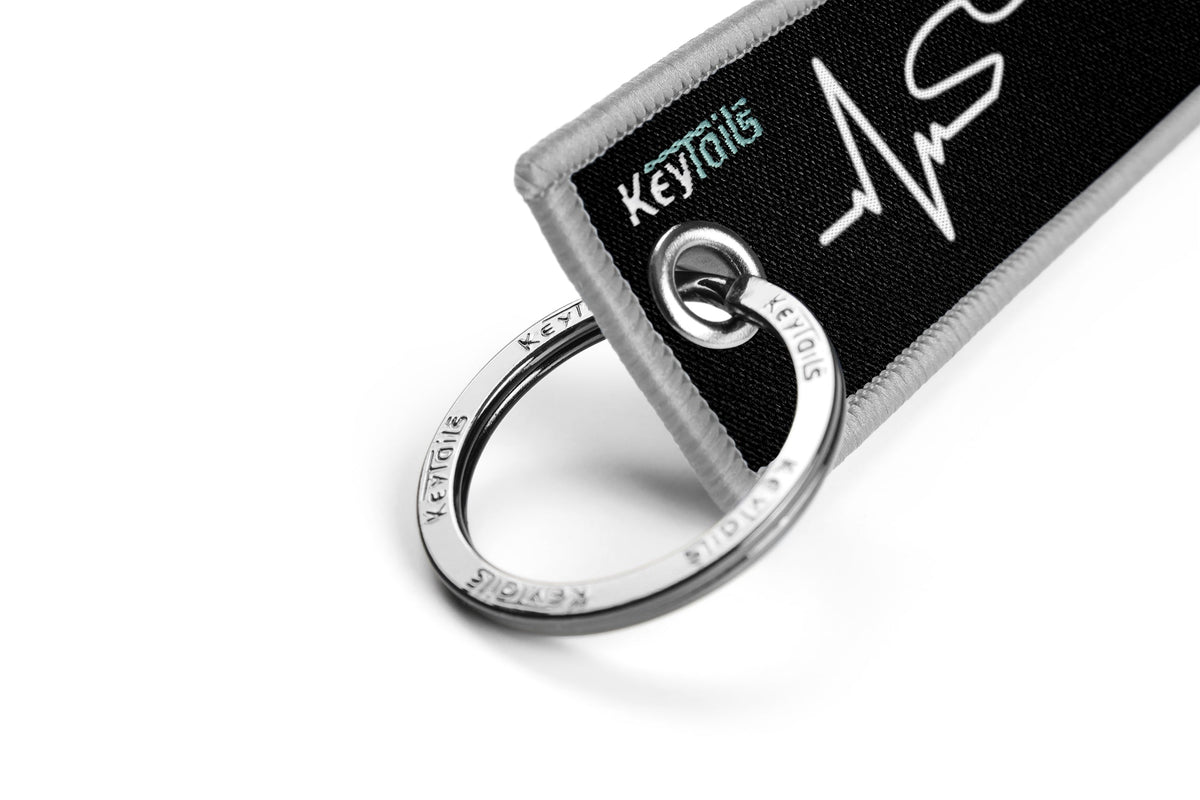 Moto Heartbeat Keychain, Key Tag - Custom - Café Racer