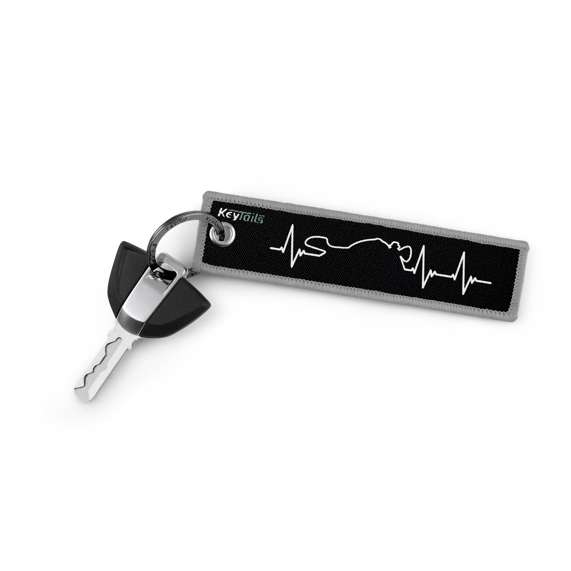 Moto Heartbeat Keychain, Key Tag - Custom - Café Racer