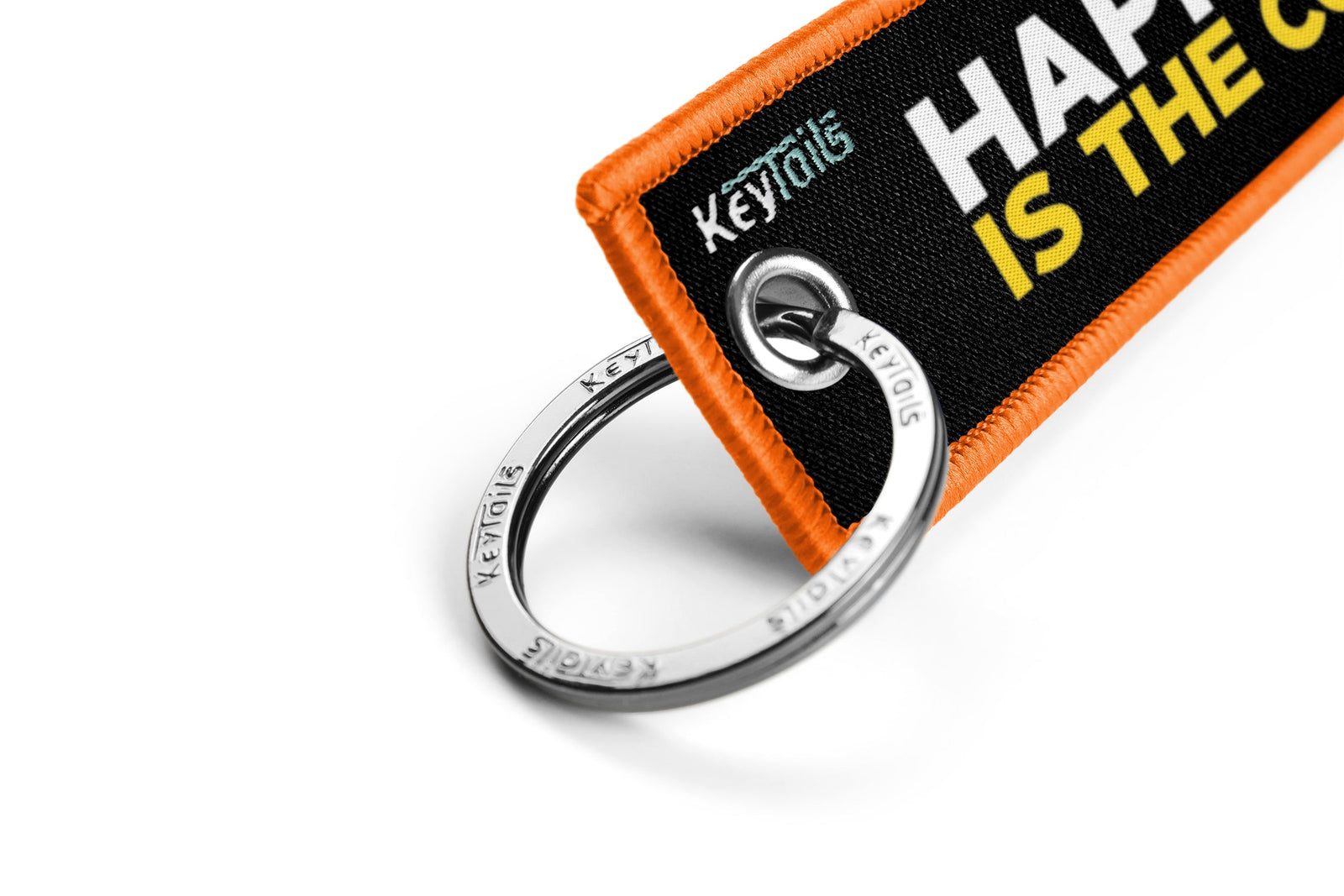 Happiness Is The Corner Keychain, Key Tag - Orange