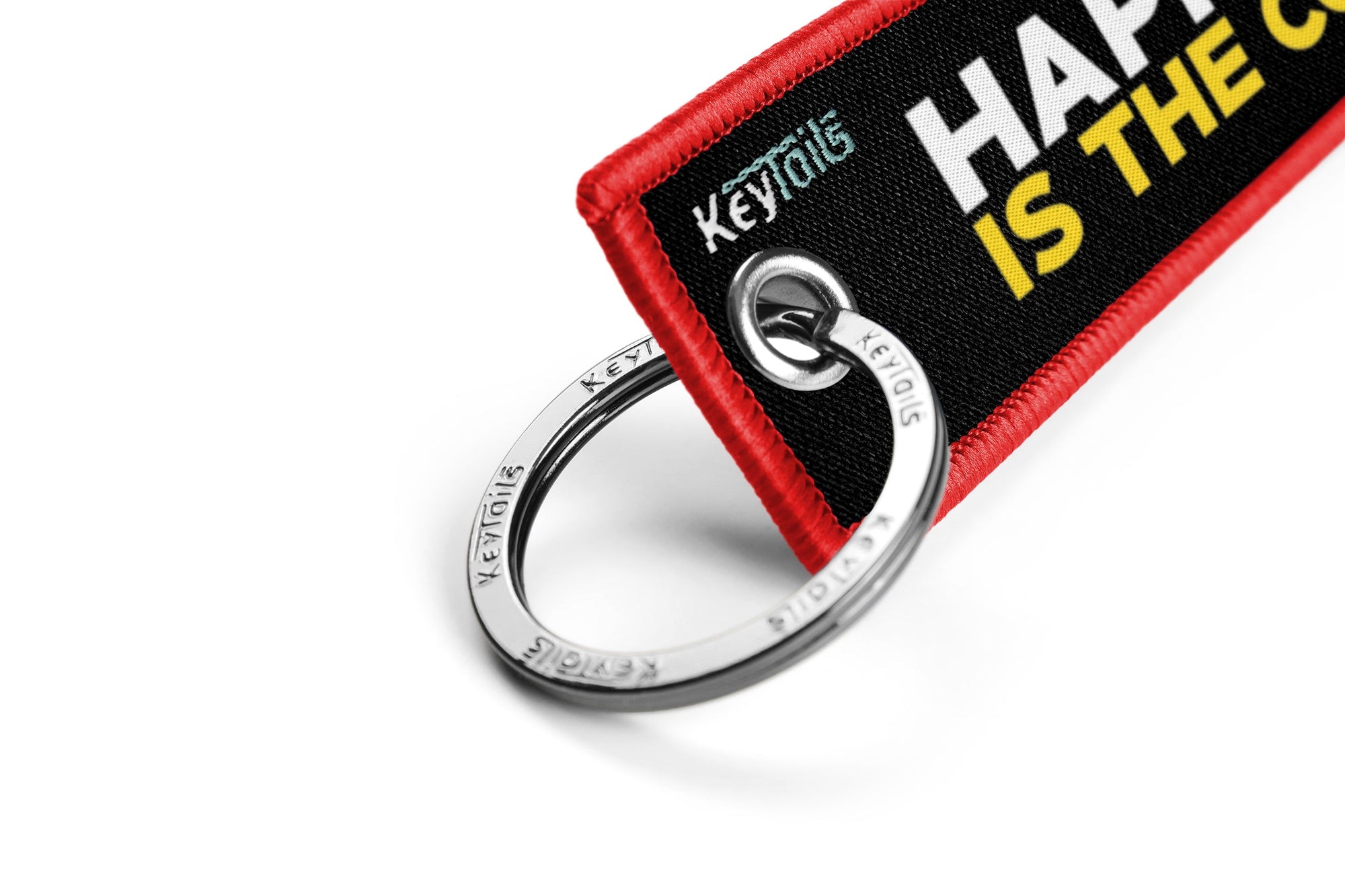 Happiness Is The Corner Keychain, Key Tag - Red