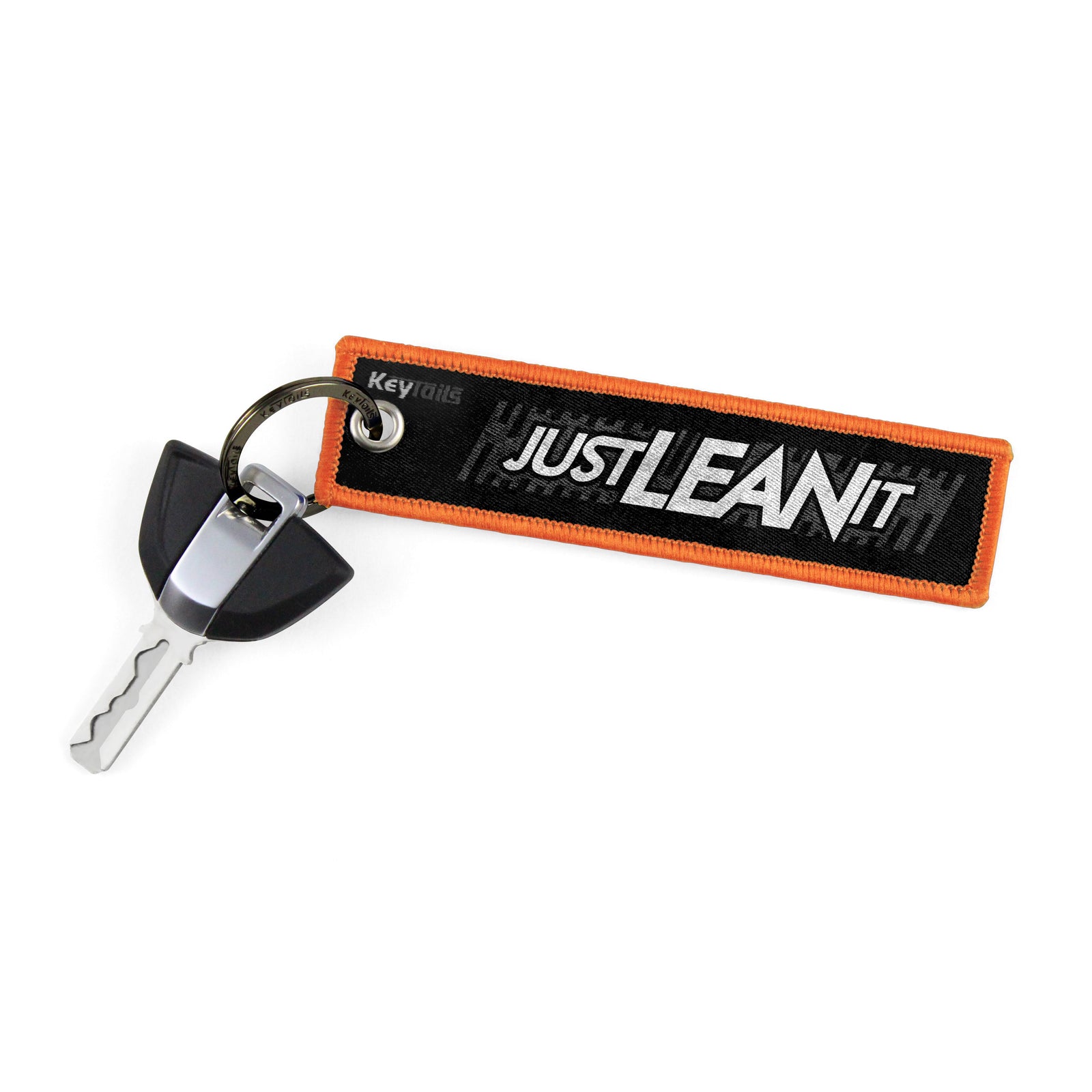 Just Lean It Keychain, Key Tag - Orange