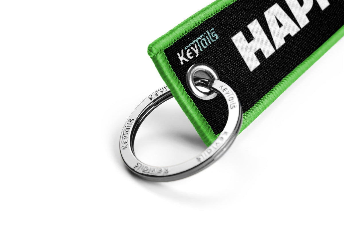 Key to Happiness Keychain, Key Tag - Green