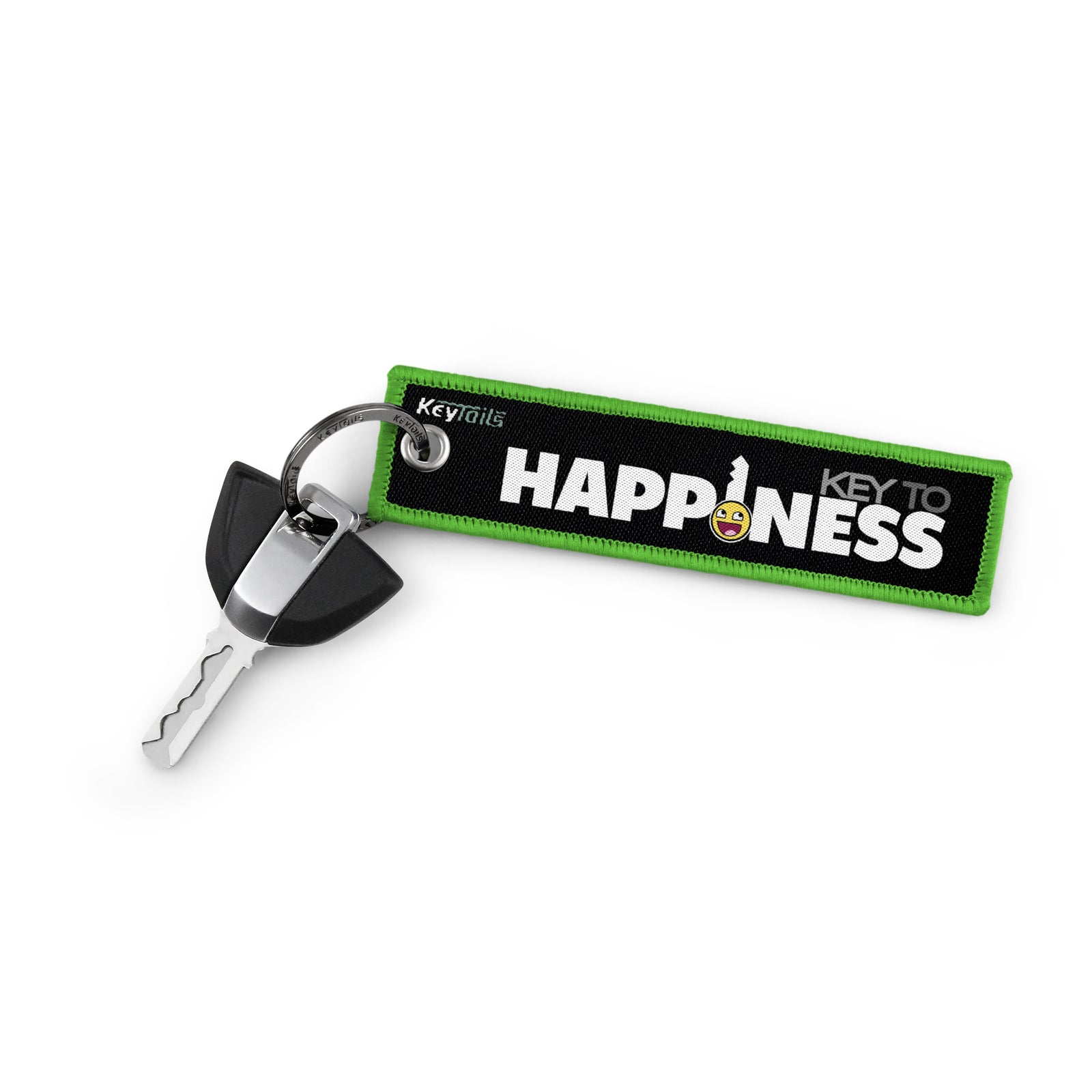 Key to Happiness Keychain, Key Tag - Green