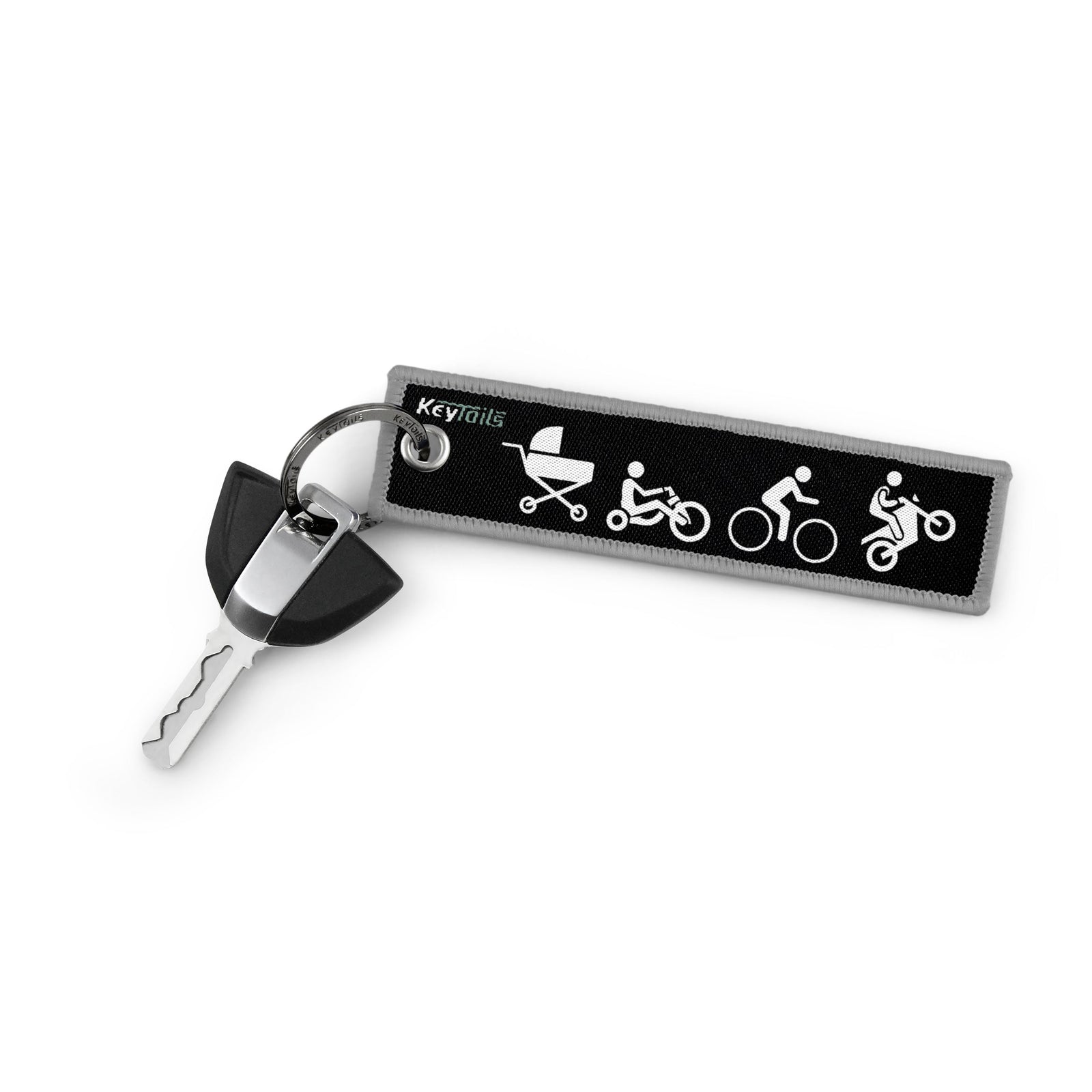 Moto Evolution Keychain, Key Tag - Gray