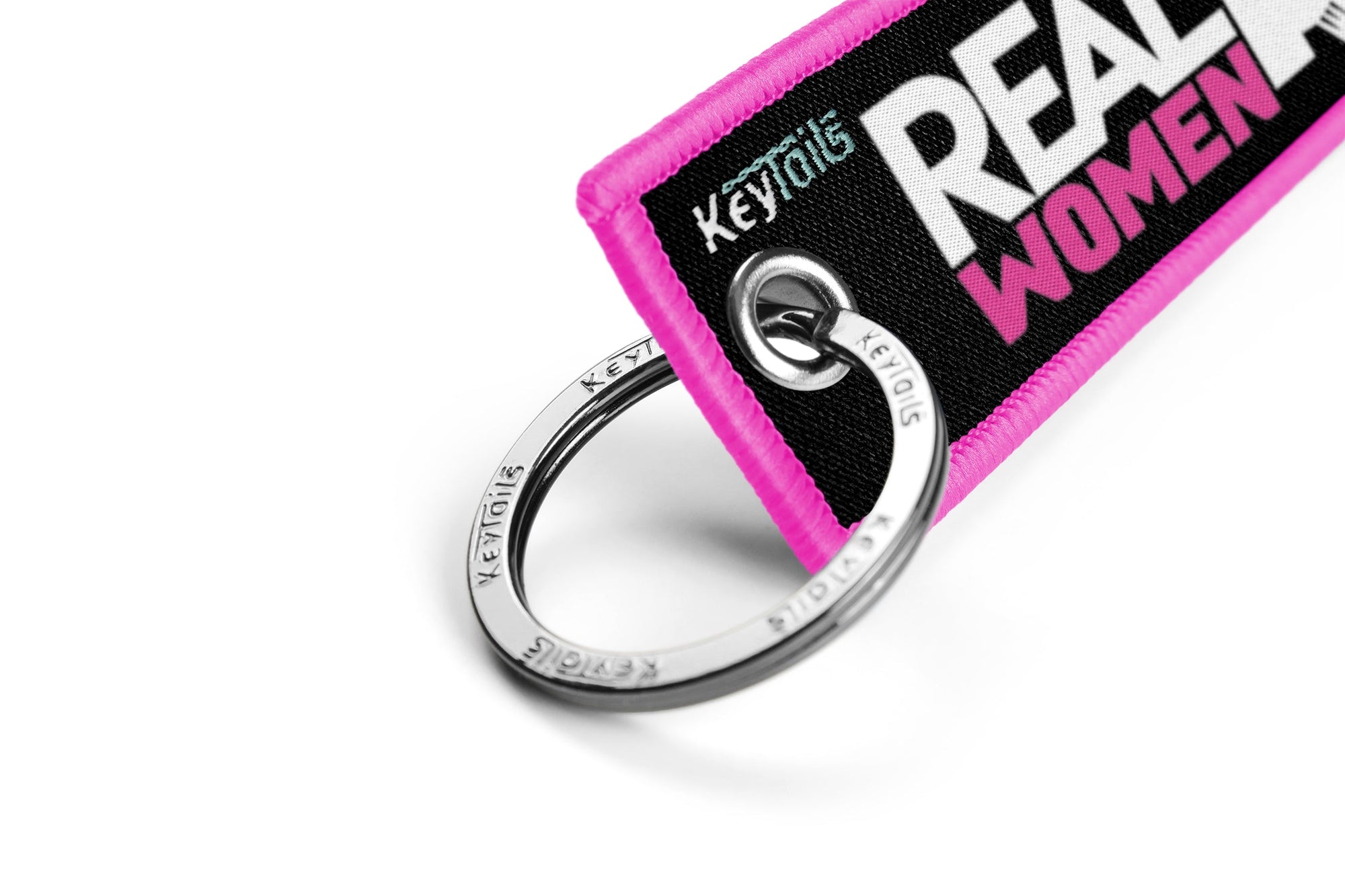 Real Women Ride Their Own Keychain, Key Tag - Pink