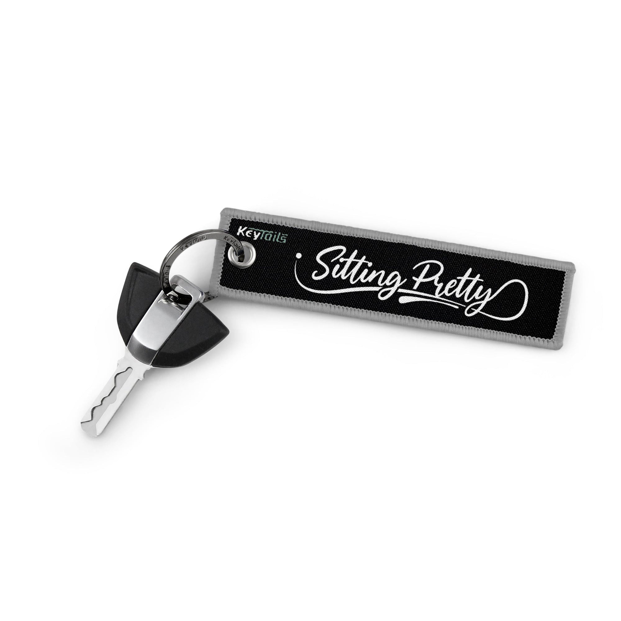 Sitting Pretty Keychain, Key Tag - Red