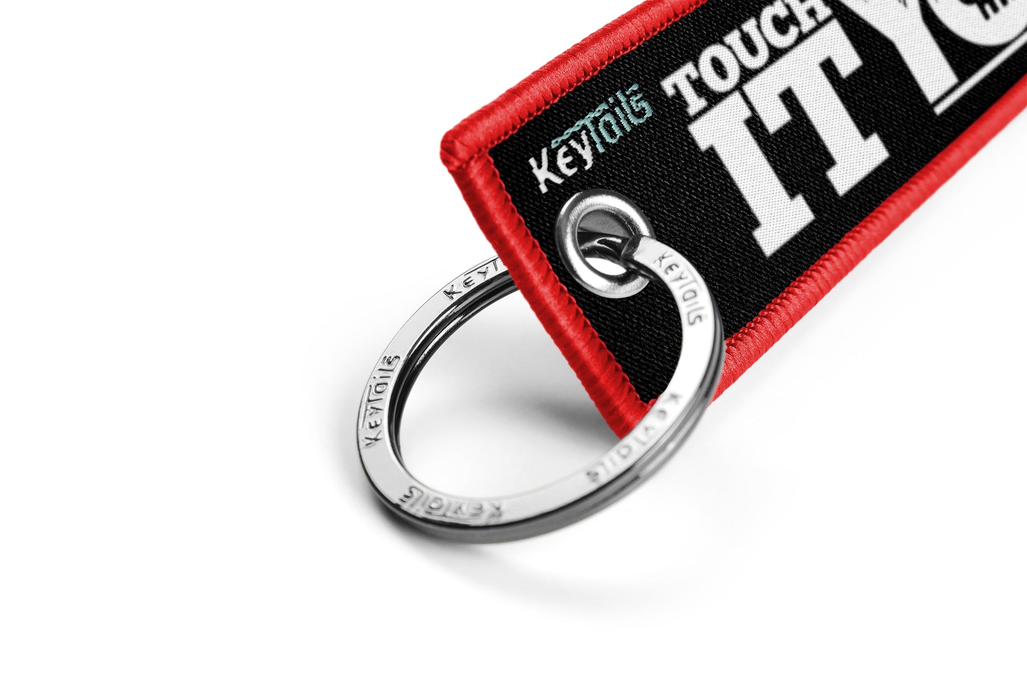 Touch It You Die Keychain, Key Tag - Red