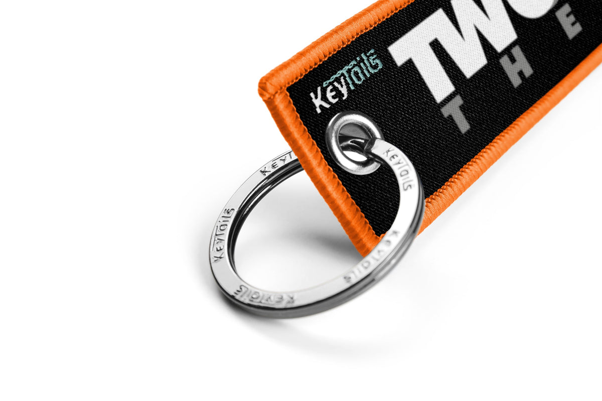 Two Wheel Therapy Keychain, Key Tag - Orange