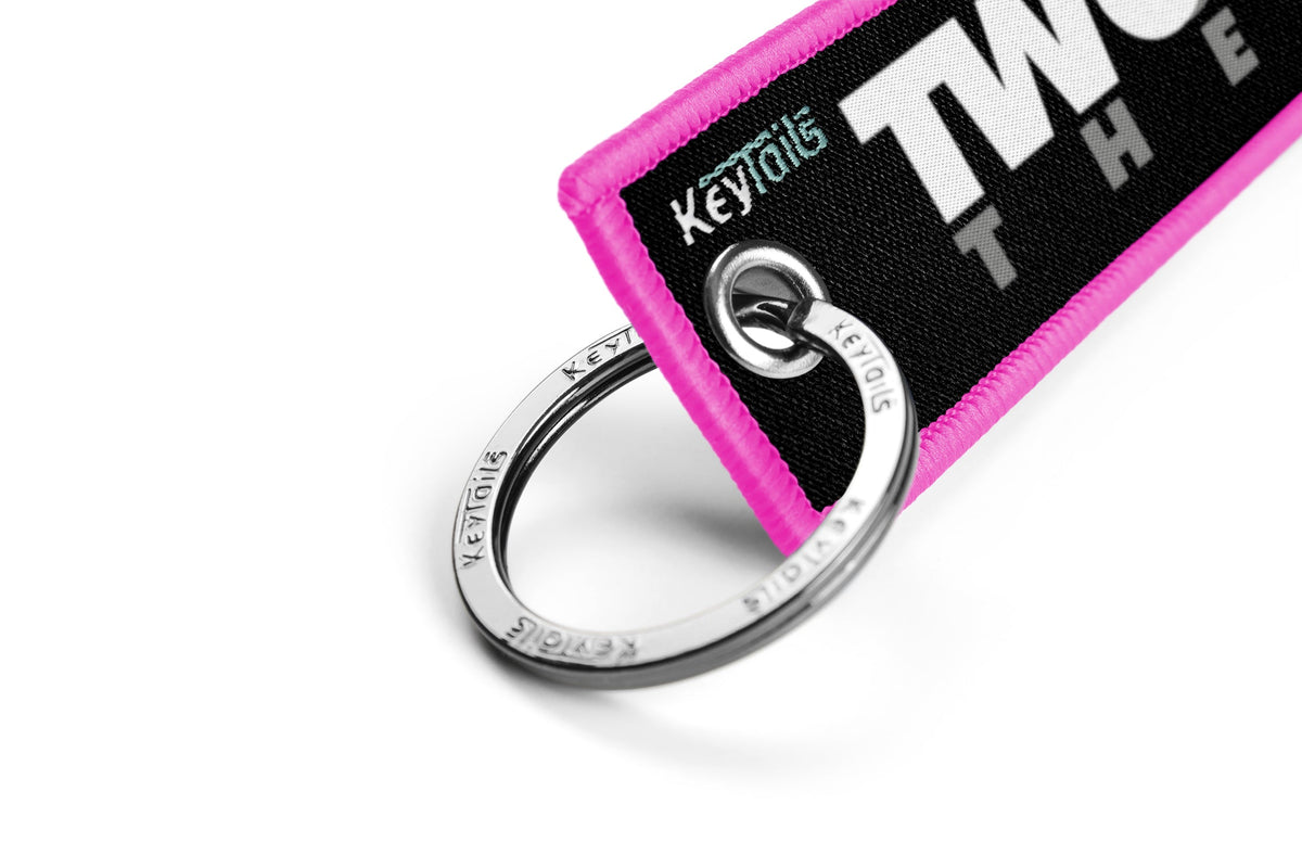 Two Wheel Therapy Keychain, Key Tag - Pink